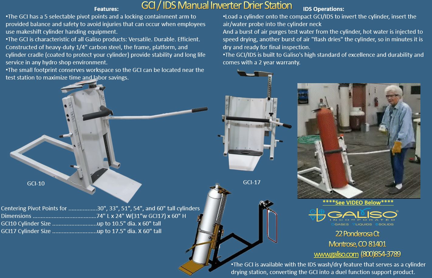 Galiso Manual Inverter Dryer for Hydrostatic Test Systems