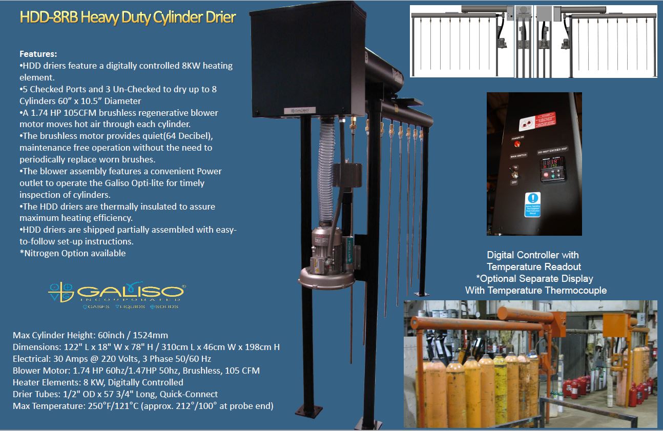 Galiso Heavy Duty Cylinder Dryer for Hydrostatic Test Systems