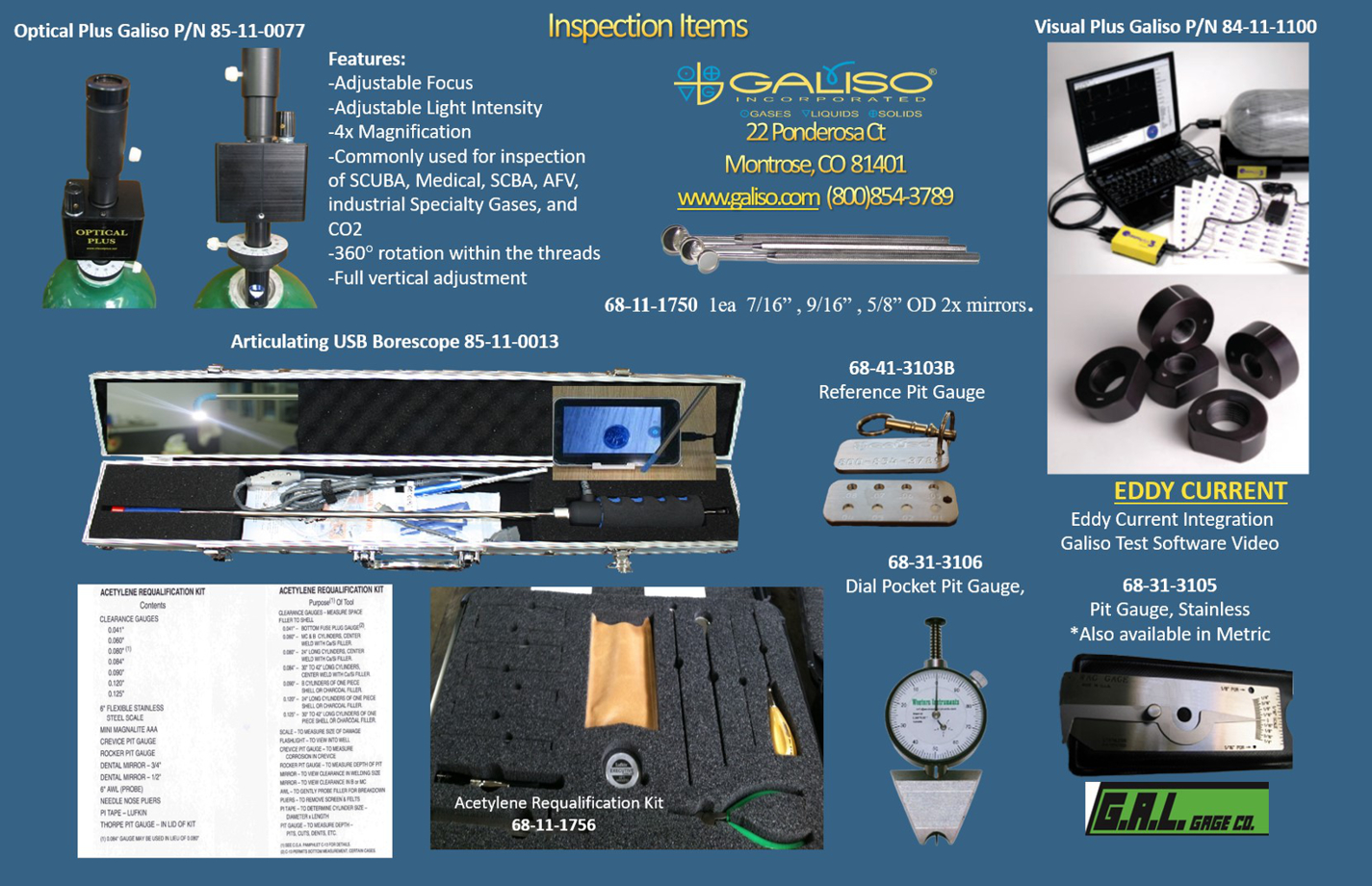 Galiso Inspection Items for Hydrostatic Test Systems